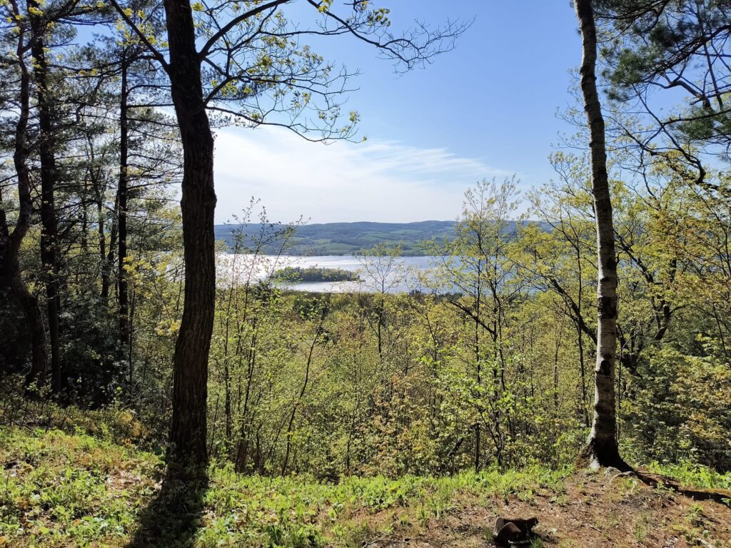 View of Canadarago Lake and Deowongo Island from the Overlook Trail