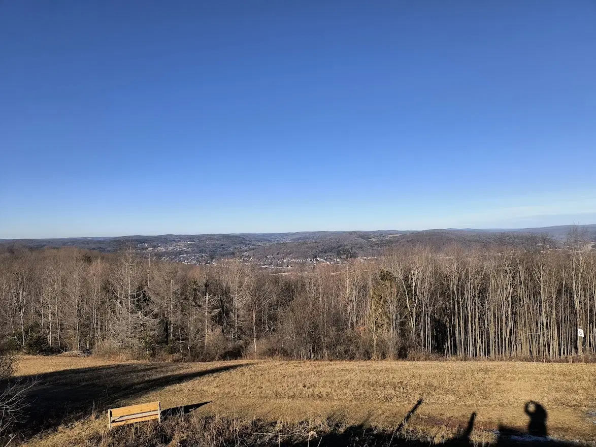 view from hawkwatch overlooking the trees and mountains