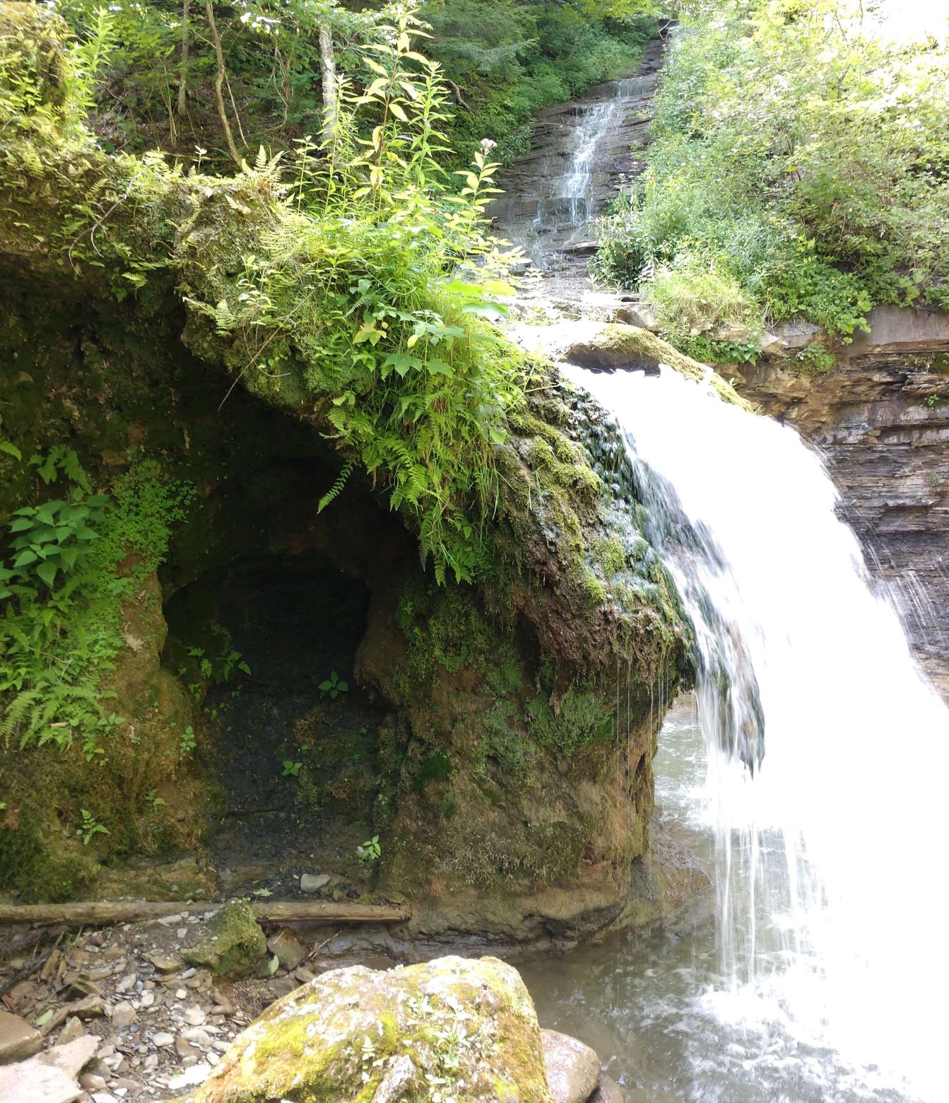 two tiers of waterfalls