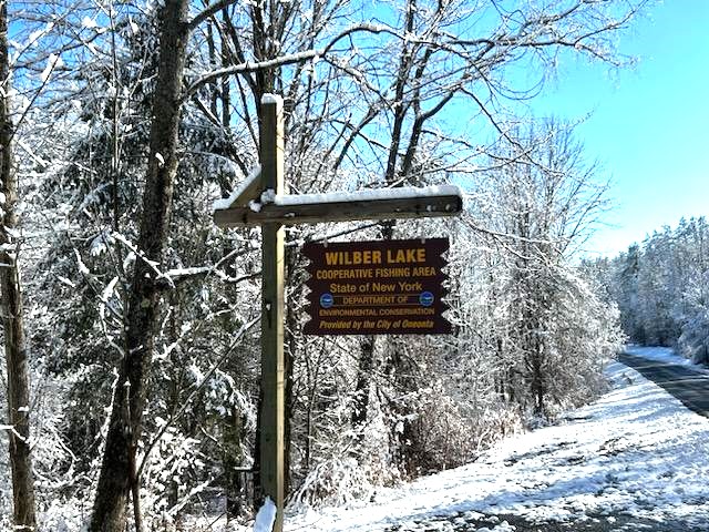 Wilber Lake DEC sign Wilber Lake Road