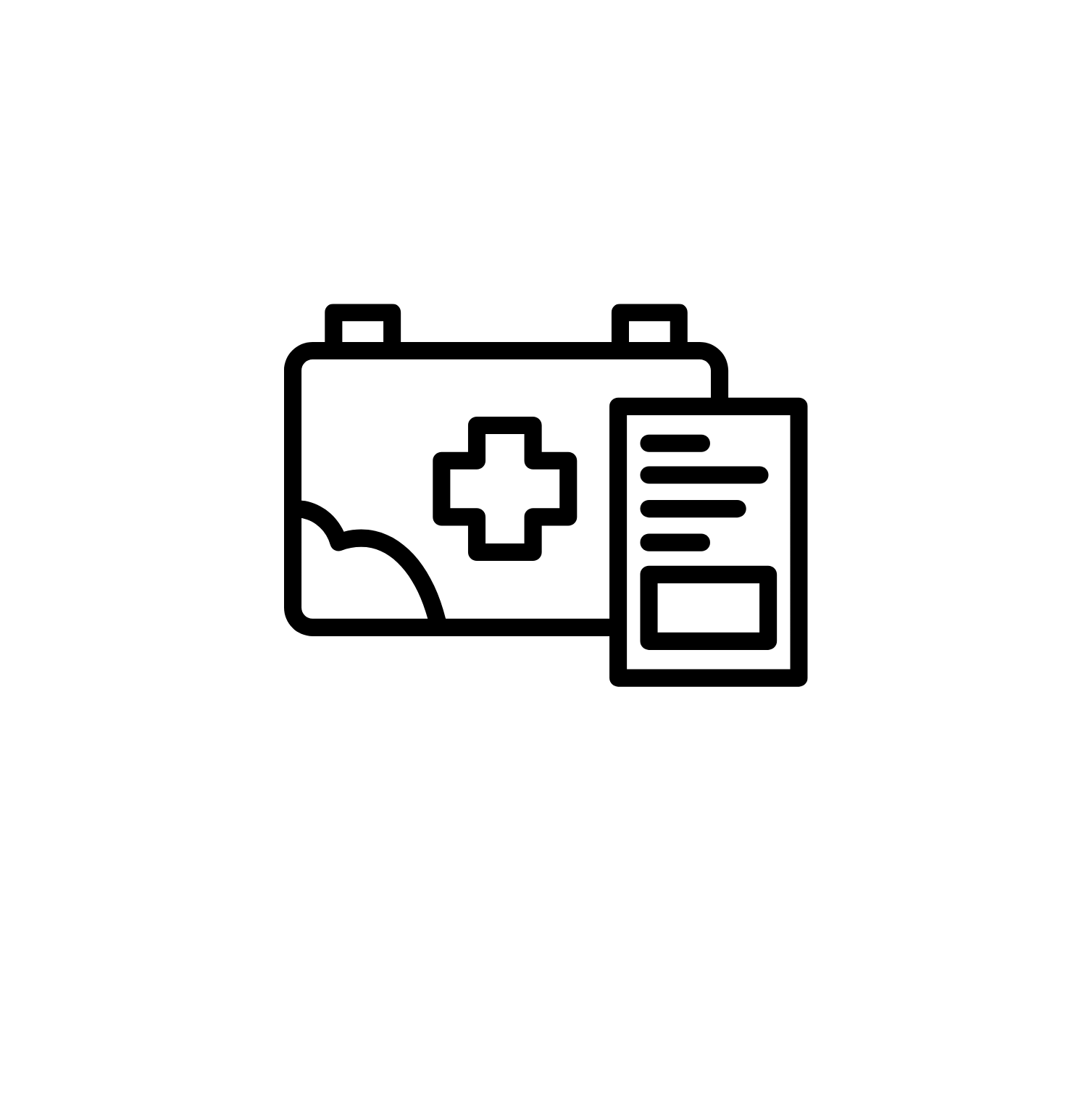 graphic of a first aid kit and instructions